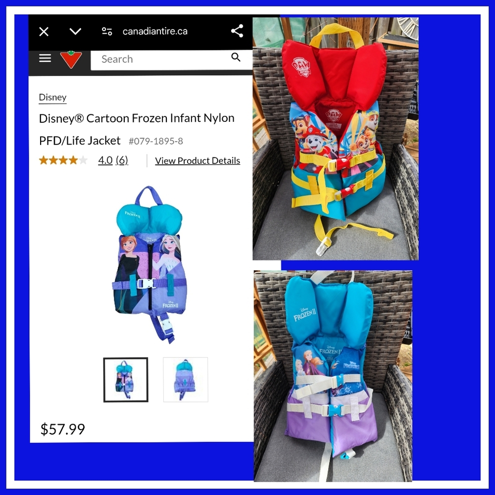 Kids' Paw Patrol and Frozen II Life Jackets